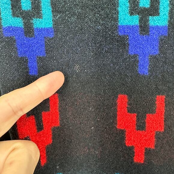 Pendleton southwest woolen mills vest men’s size XL/XXL black colorful  red blue - Picture 7 of 12